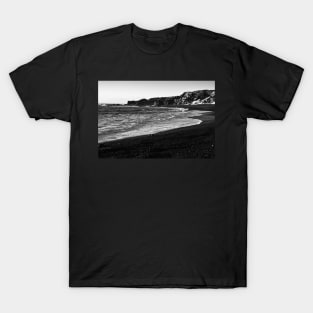 Black Sand Beach Iceland B&W T-Shirt